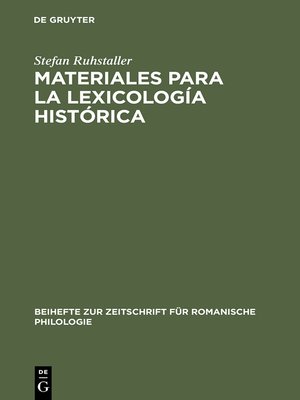 cover image of Materiales para la lexicología histórica